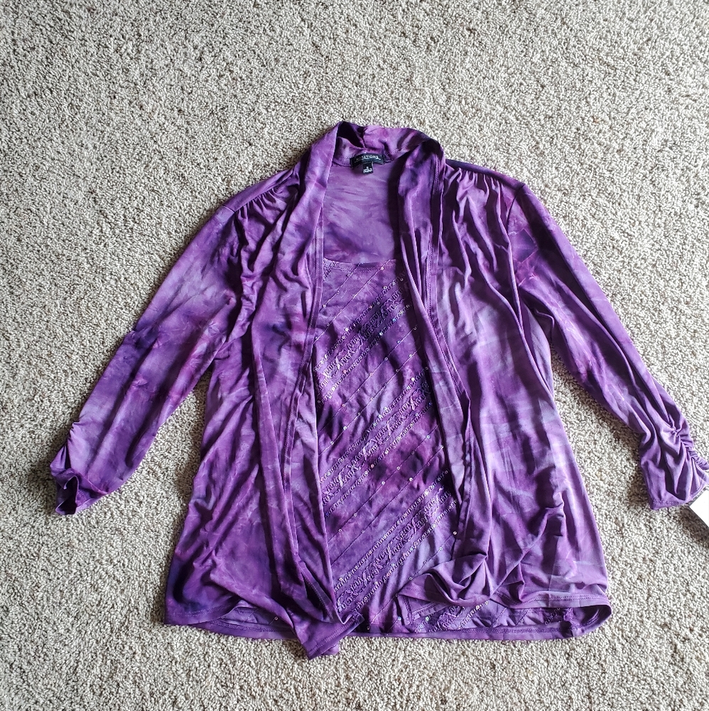 Notations Purple Shirt with Sequins